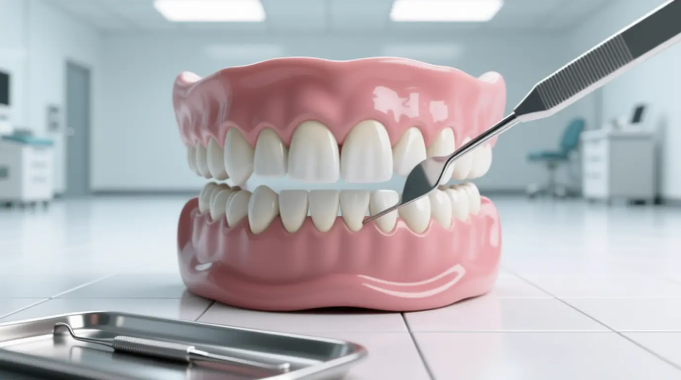 Model of gums and teeth